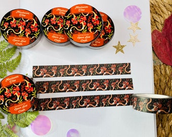 Cinta Washi de vid de hongos Cinta Washi linda Cinta Washi de otoño Cinta Washi de flores Decoración de álbum de recortes para cinta de diario Cinta de papel fácil de rasgar