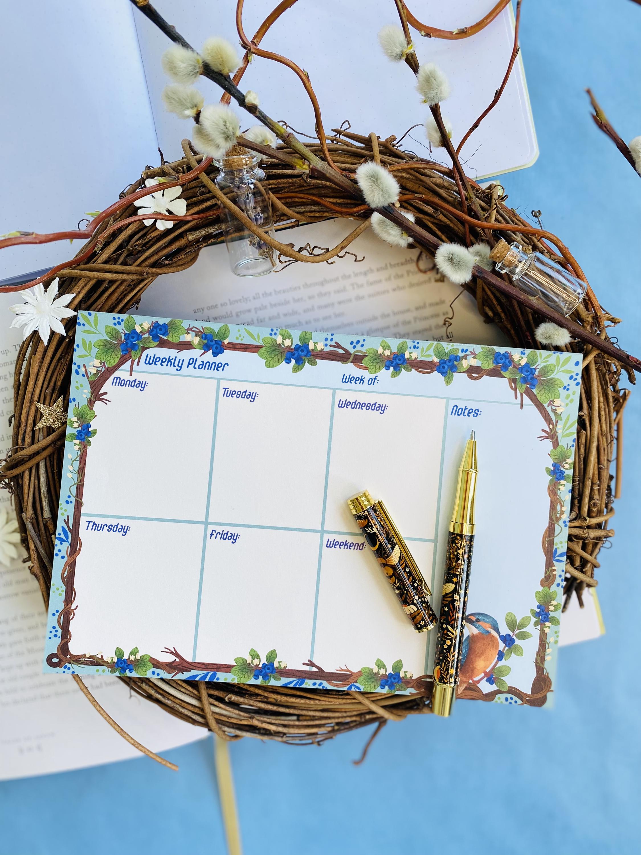 Planner Blue Notebook Blue Weekly Planner - Notebook Planner - Daily Planner Notepad - Desk ...