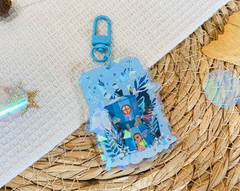 Encanto de llave de cafetera - Encanto de llave de holograma - Accesorios clave - Llavero / Accesorio de mochila - Encanto acrílico / Llavero de holograma de doble cara