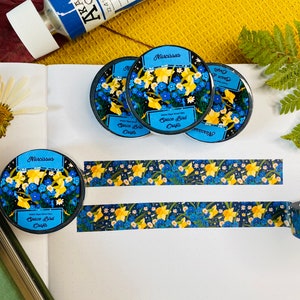 Narzisse Washi Tape Niedliches Washi Tape Deko Papier Tape Blume Washi Tape 10mx15mm Scrapbook Dekoration für Journal Tape Easy Tear Paper Tape