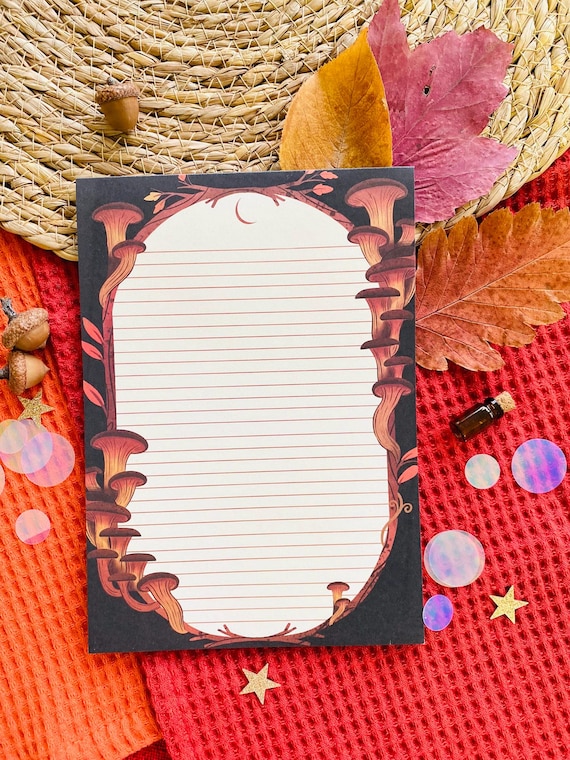 Mushroom Wall Letter Paper A5 To-Do Notepad Planner sheets for envelopes and penpals