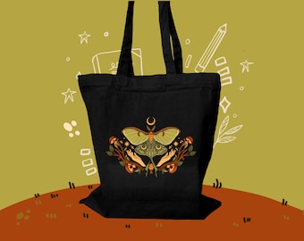 Tote Bag 100 % Baumwolle - Pilze Motiv - Umhängetasche- Einkaufstasche- Baumwoll Canvas Tasche - Nachhaltige Tasche - Schulranzen