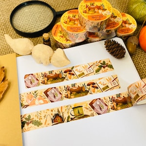 Autumn Spirit Washi Tape Cute Washi Tape Autumn Washi Tape Flower Washi Tape Scrapbook Decoration for Journal Tape Easy Tear Paper Tape image 8