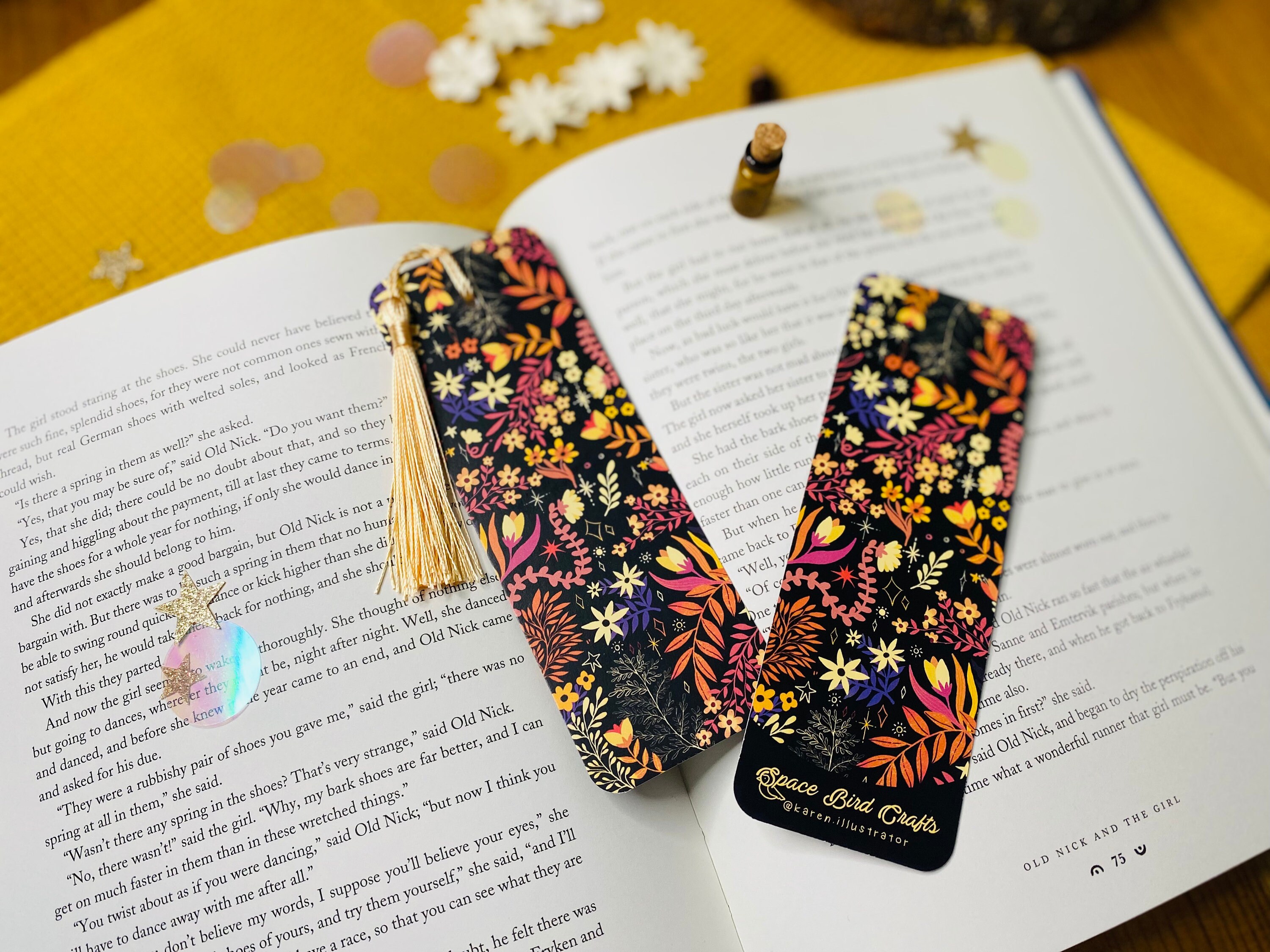 Night Garden Bookmark | Book Accessories, Illustrated Bookmark, Readi…