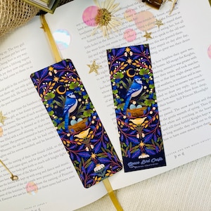 Segnalibro uccello Blue Jay per amante dei libri Accessorio per libri illustrati per la lettura Segnalibro in carta regalo libresco Segnalibro a farfalla Verme del libro