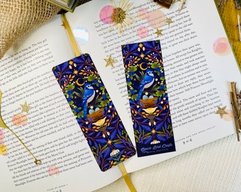 Blue Jay Bird Bookmark for Book Lover Illustrated Book Accessory for Reading Bookish Gift Paper Bookmark Butterfly Bookmark Book Worm