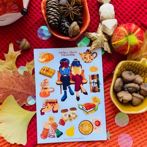 Sticker Sheet Friendship Journaling Stickers Planner Sticker Fall Sticker Scrapbook Sticker Flower Sticker Autumn Vibes Pen Pals Witches
