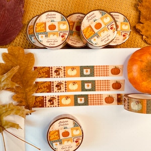 Taśma Washi z jesiennymi łatami Taśma Washi z uroczymi łatami Taśma Washi z jesiennymi łatami Taśma Washi z kwiatami Taśma Washi do scrapbookingu Dekoracja do dziennika Taśma papierowa do łatwego rozrywania