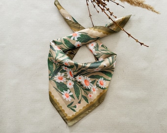 Daisy Motive Scarf - Women&#39;s scarf - Holiday Gift Fashion Scarf Headband Bag Accessory Beauty Schawl Turban Scarf Gift for Her Bandana
