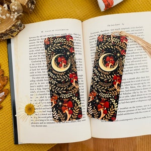 Magic Mushroom Bookmark | Book Accessories, Illustrated Bookmark, Reading, Bookish Gift, Paper Bookmark, Moon Bookmark