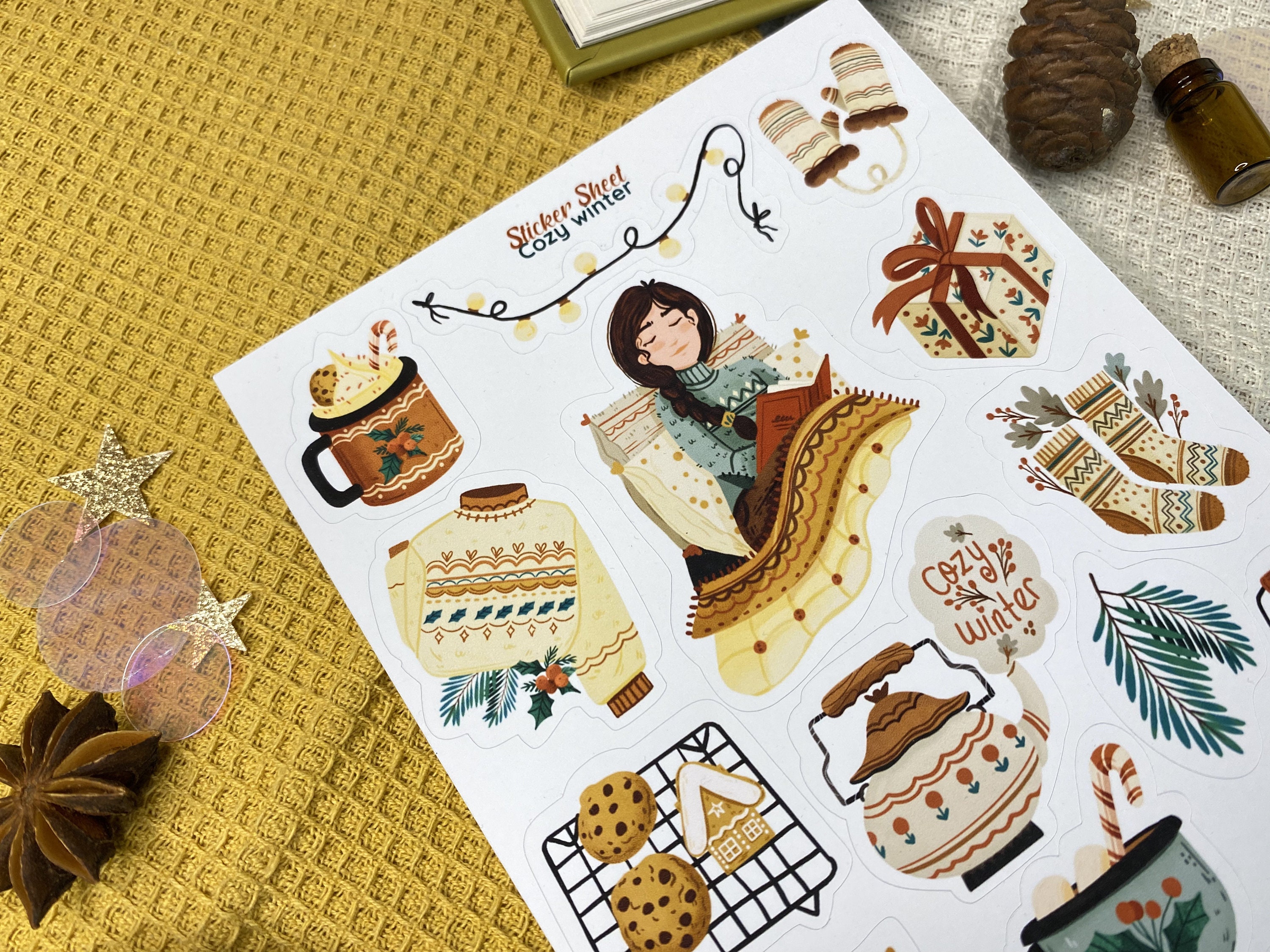 Sticker Sheet Cozy Winter Journal Stickers for Planner Sticker Cozy ...