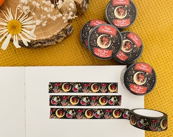 Magic Mushroom Washi Tape Cute Washi Tape Mystic Washi Tape  Flower Washi Tape Scrapbook Decoration for Journal Tape Easy Tear Paper Tape