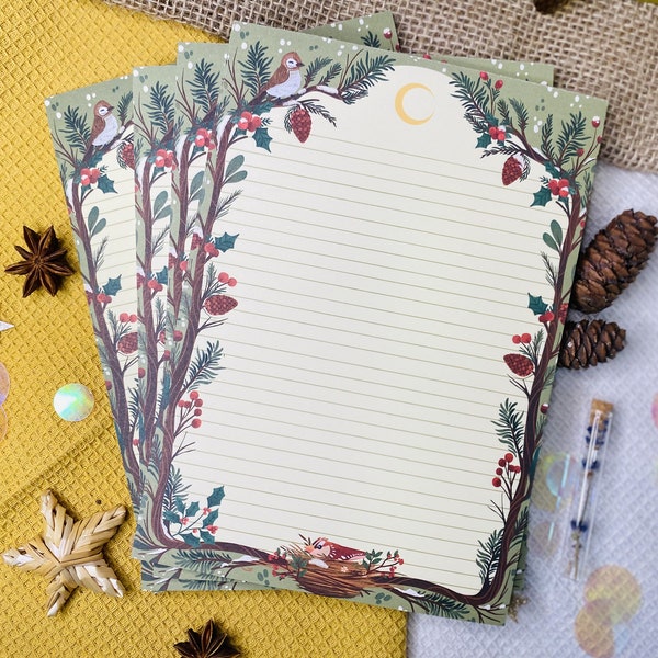 Winter Letter Paper A5 To Do - Letter Paper Notepad- To do Planner - 50-49 tear-off sheets notepad- Winter Note Pad A5