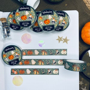 Ruban Washi d'Halloween Ruban Washi mignon Ruban Washi d'automne Ruban Washi à fleurs Décoration de scrapbooking pour ruban de journal Ruban de papier facile à déchirer