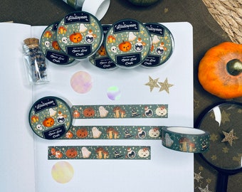 Nastro washi di Halloween, nastro washi carino, nastro washi autunnale, nastro washi floreale, decorazione per album di ritagli, nastro di giornale, nastro di carta facile da strappare