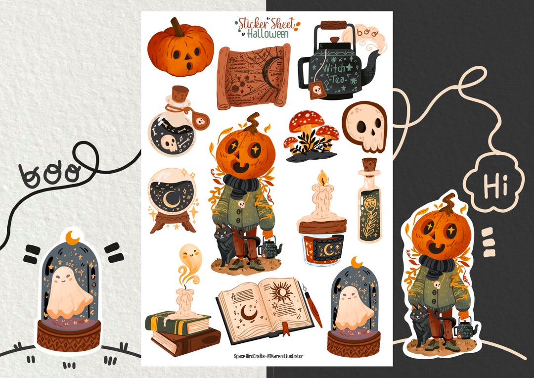 Sticker Sheet - Halloween - Journaling Stickers - Planner Stickers ...