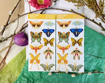 Duidelijk stickervel Butterfly Moth Journal Sticker Floral Planner Sticker Plakboeksticker Transparante sticker Decoratieve sticker Notebook