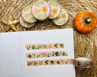 Cinta Washi de setas vintage Cinta Washi linda Cinta Washi de otoño Cinta Washi de flores Decoración de álbum de recortes para cinta de diario Cinta de papel fácil de rasgar