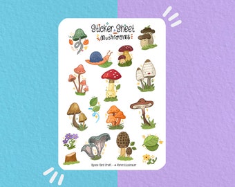 Hoja de pegatinas - Setas - Pegatinas de diario - Pegatina de planificador - Pegatina de libro de recuerdos - Pegatina floral - Pegatina de flores - Pegatina de setas