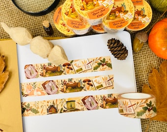 Autumn Spirit Washi Tape Cute Washi Tape Autumn Washi Tape  Flower Washi Tape Scrapbook Decoration for Journal Tape Easy Tear Paper Tape