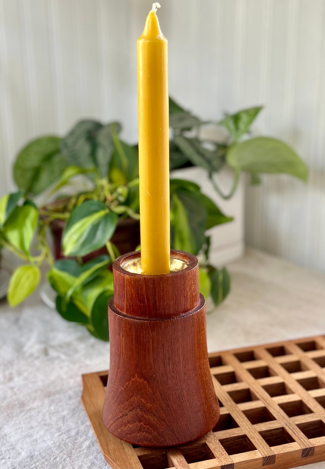 Vintage Mid Century Modern Dansk Designs JHQ Teak Wood & Candle Holder ...