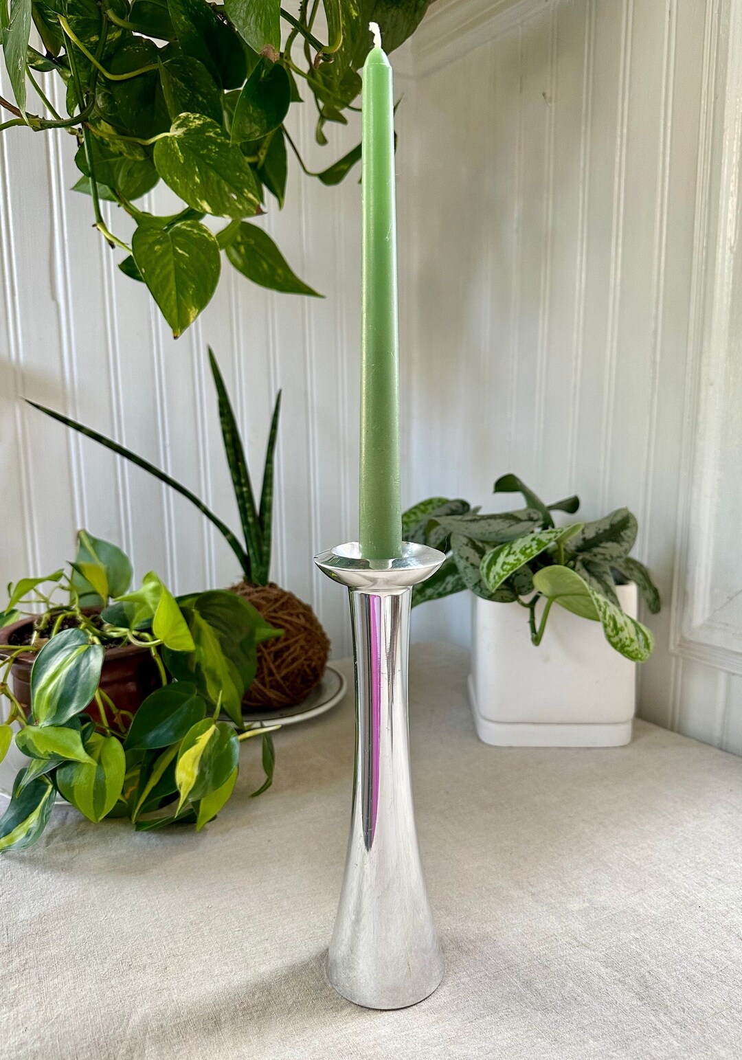 Vintage Nambé Studio Candlestick Holder 6185, 1998, Taper Candle, Minimal Etsy