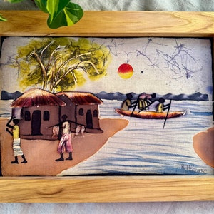 Original Batik Painting by Peter Mkoweka, Malawi, Africa