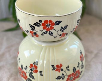 Vintage Hall's Pottery Red Poppy Nesting Schalen: Art Deco Küchen Dekor