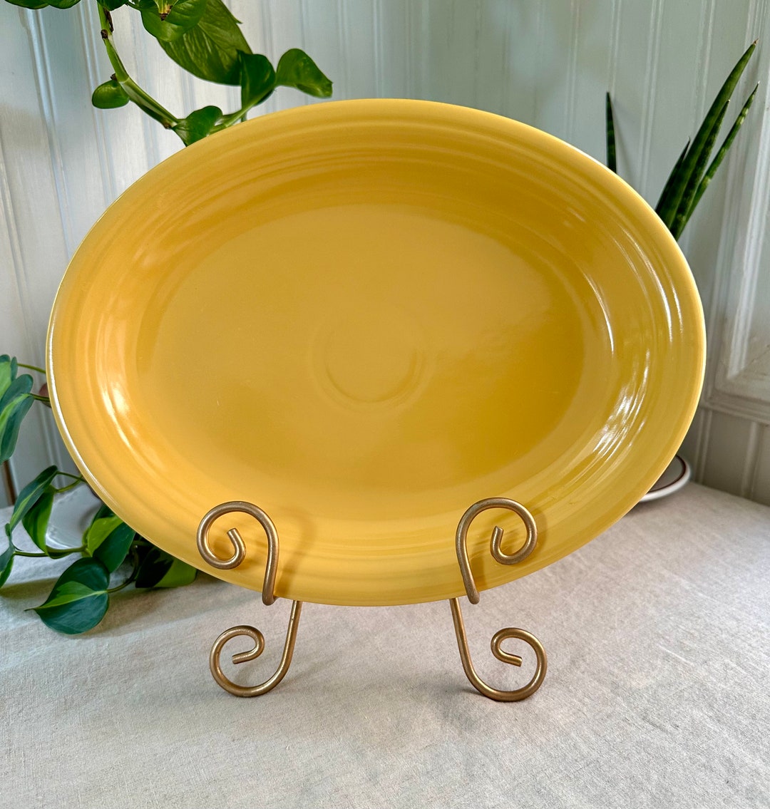 Vintage Original Fiestaware Yellow 12.5 Oval Platter Etsy