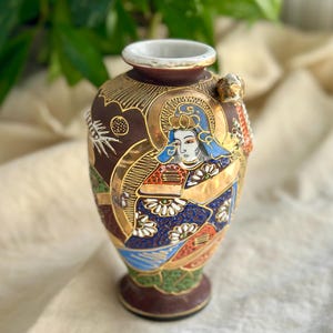 s*o様 薩摩焼 花瓶 金彩 色絵 日本陶器 アンティーク Satsuma moriage vase - Etsy 日本