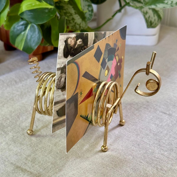 Mid Century Donkey Letter Holder, Gold Wire, MCM, Kitsch