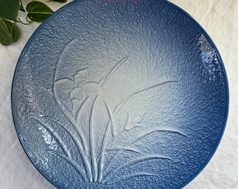 Vintage Blue Toyo Plate Japan Raised Iris