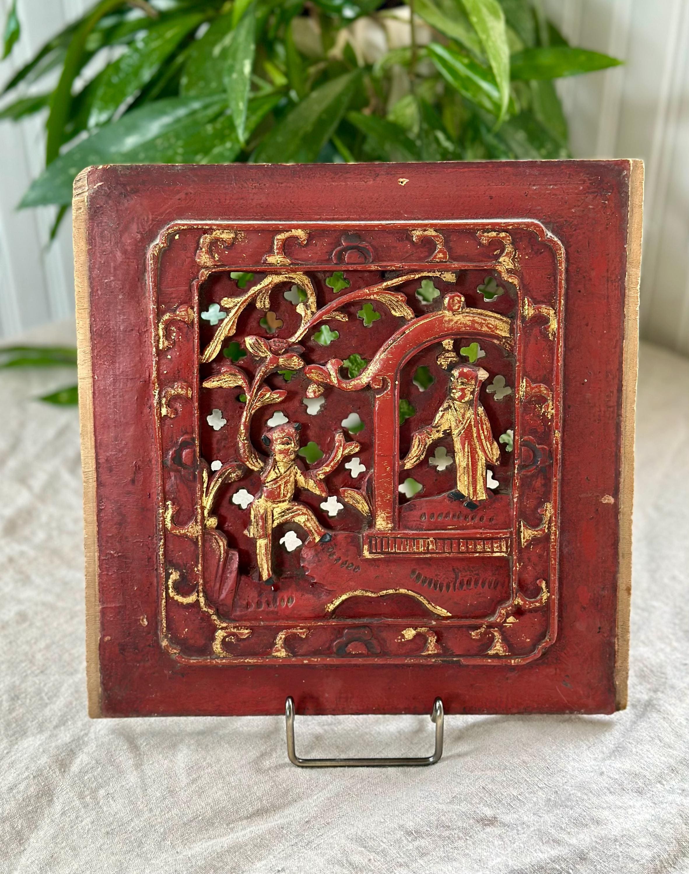 Antique chinese carved panel - Etsy 日本