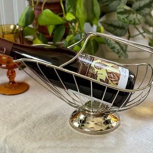 Vintage Silver Plated Wine Bottle Holder: Elegance Brand