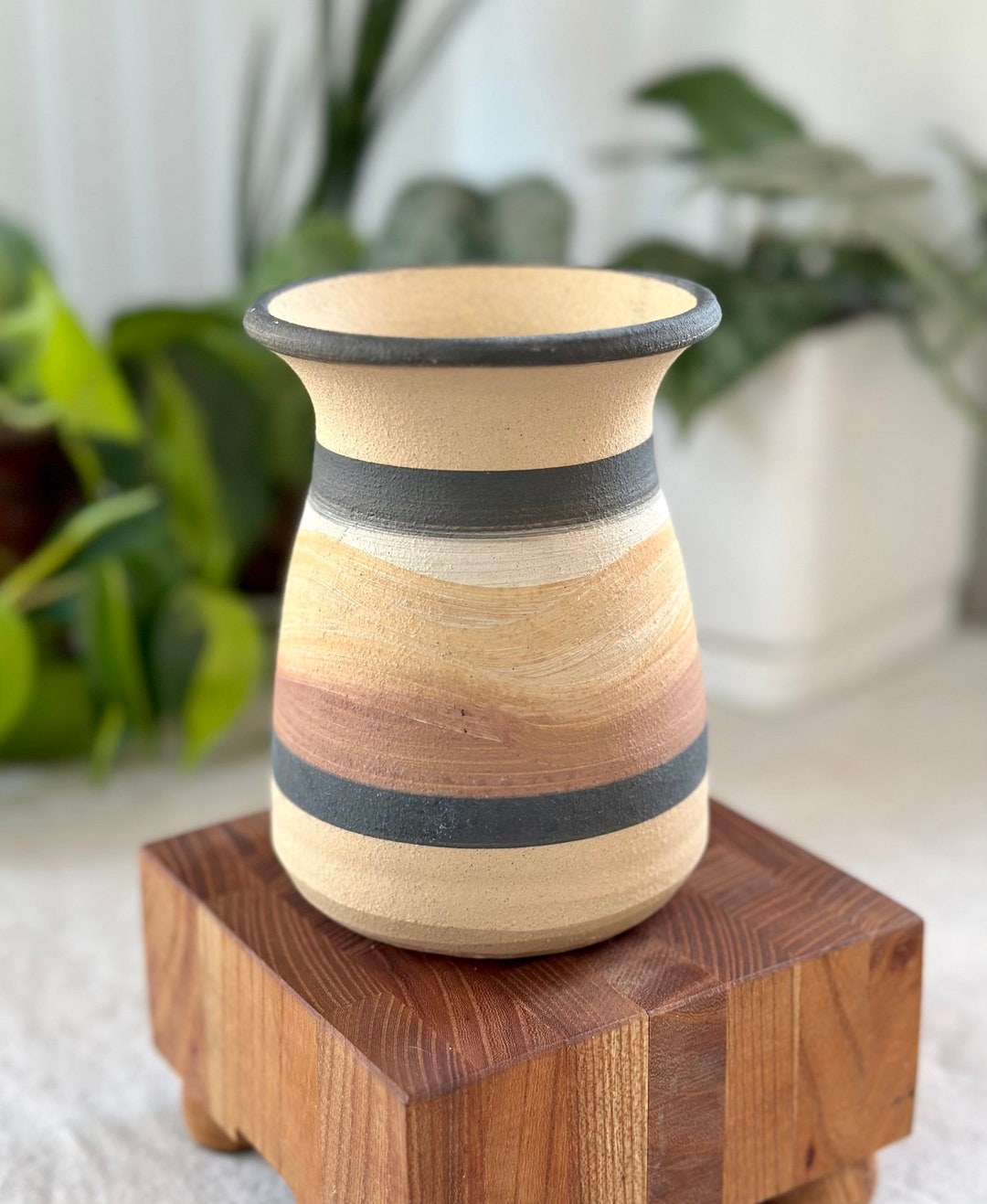 Vintage Bloomington Pottery Company Hand Thrown Vase Earth Etsy