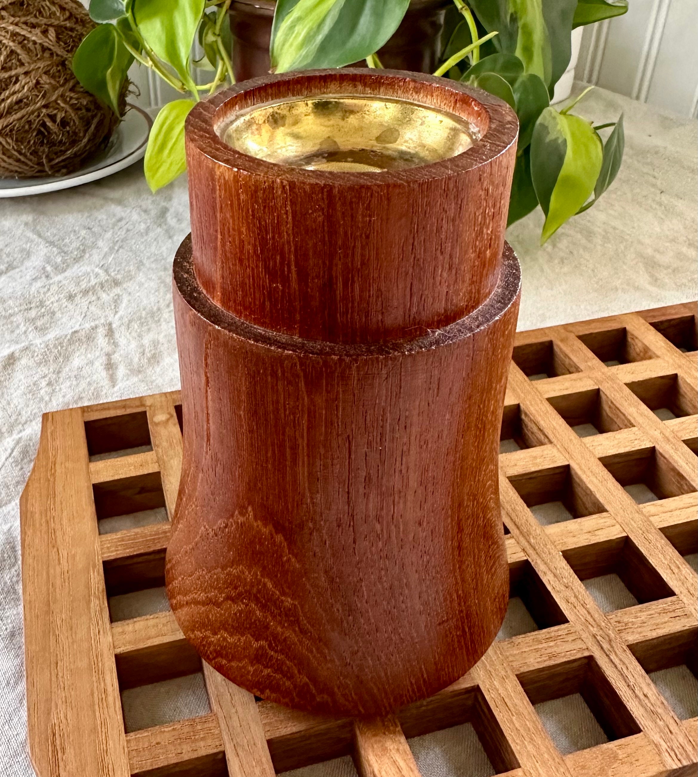 Vintage Mid Century Modern Dansk Designs JHQ Teak Wood & Candle Holder ...