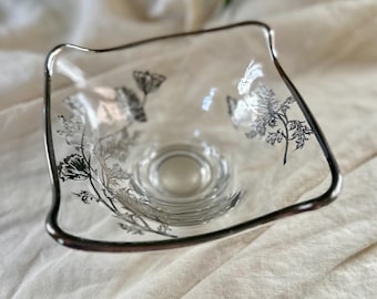 Vintage Viking Epic Silver City "Flanders Poppy" Sterling Silver Overlay Bowl