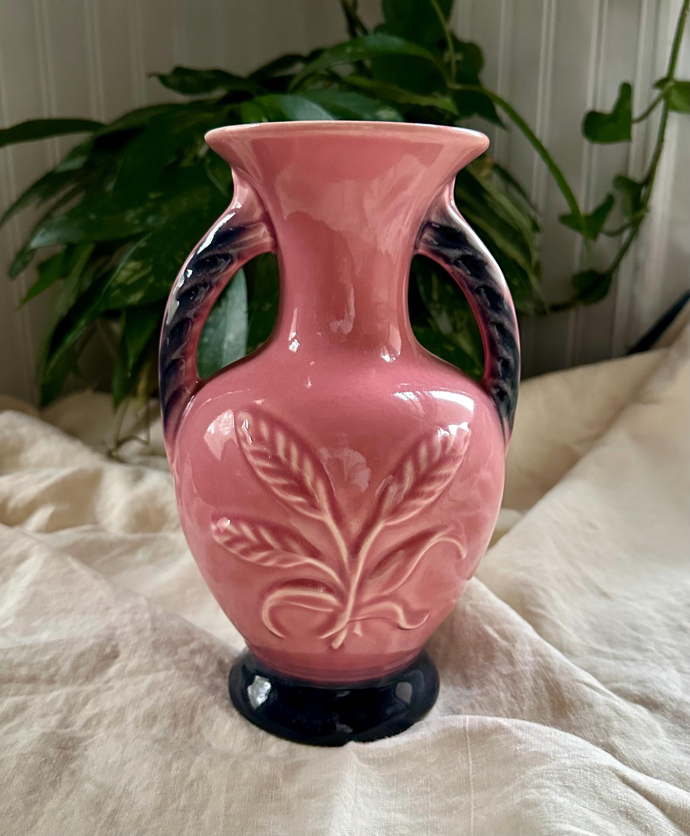 Vintage 1960's Cameron Clay Pottery Pink Black Wheat Design Two