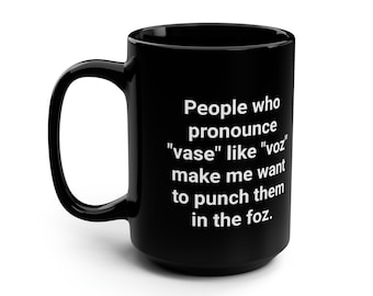 VASE VOZ Black Mug, 15oz