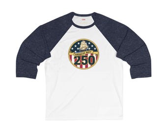Camiseta de béisbol Navy Pride 250, unisex, manga 3/4 para aficionados de la Marina, prenda patriótica para celebraciones, reconocimiento militar, regalo navideño