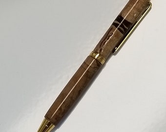Spalted Cherry Pen with Walnut Inlay