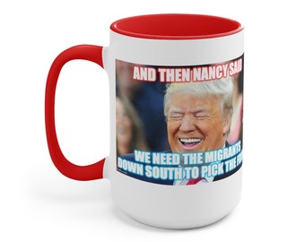 Nancy and the Migrants Two-Tone Coffee Mugs, 15oz