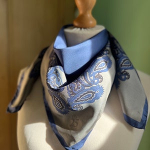 Vintage Volvo Trucks 25 year anniversary collectors souvenir blue grey silk paisley scarf