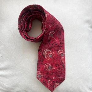 Striking Red Paisley vintage Liberty of London neck tie - Liberty Print