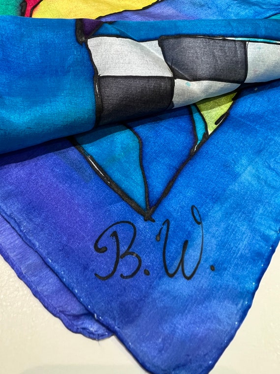 Stunning vibrant silk vintage statement hand made… - image 4