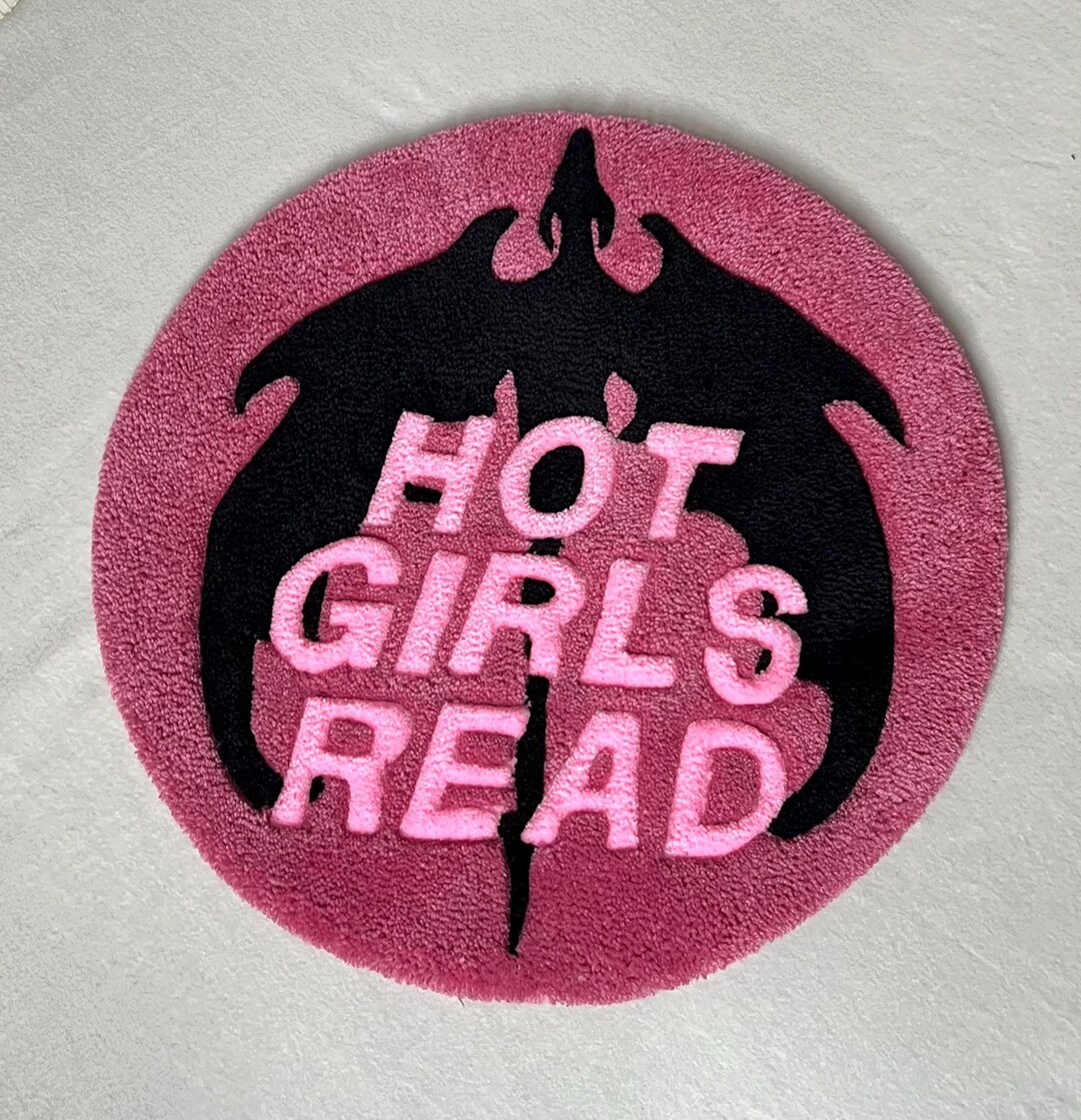 Hot Girls Read Handmade Tufted Rug Book Acotar Fourth Wing - Etsy UK