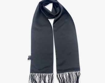 Men's Silk Aviator Scarf in Black - The Air Black Aviator