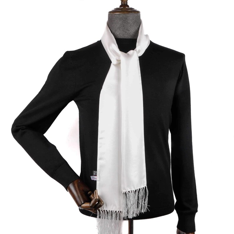 Mens White Silk Scarf For Sale at Donald Hill blog