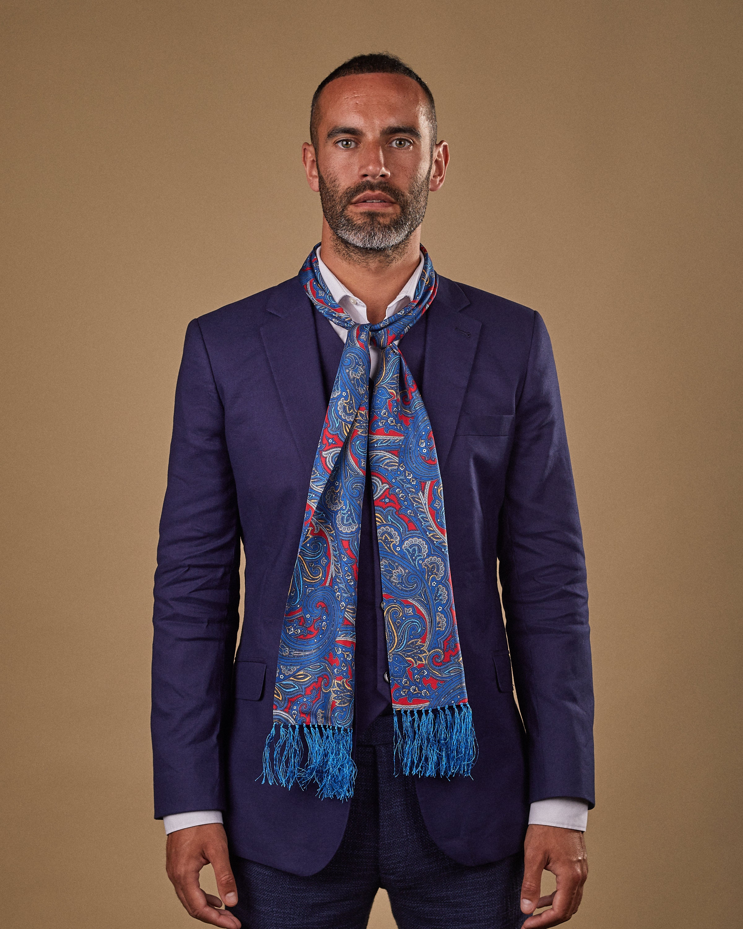 Men's Silk Aviator Scarf in Paisley the Oxford Aviator Etsy Israel