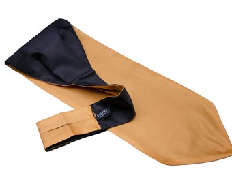 Men's Silk Single Ascot Tie in Gold - The Mijas